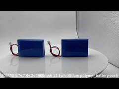 باتری لیتیوم پلیمری قابل شارژ 803450-2s 7.4 ولت 1500 میلی آمپر ساعتی