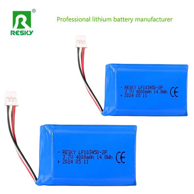خرید باتری پلیمر لی قابل شارژ 103450 1s2p 3.7V 4000mAh online manufacture