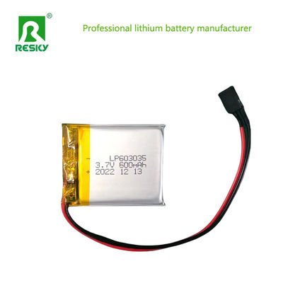 خرید 603035 سلول باتری پلیمر لیتیوم 3.7V 600mAh باتری های پلیمر لیتیوم قابل شارژ online manufacture