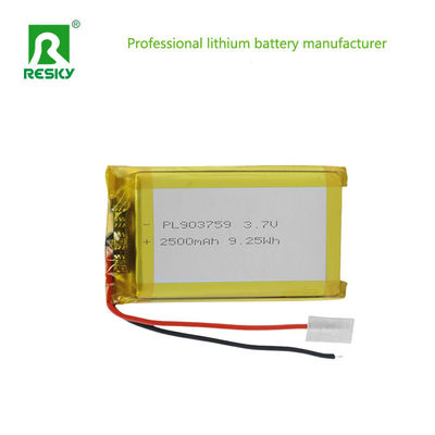 خرید باتری های شارژ پذیر 903759 3.7v 2500mAh 9.25wh سلول باتری لیتیوم خورشیدی برای دستگاه Bauty تولید آنلاین