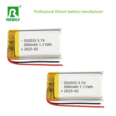 خرید باتری لیتیوم سلول 502035 3.7v 300mAh شارژ مجدد باتری خورشیدی لی پلیمری برای هدفون بلوتوث تولید آنلاین