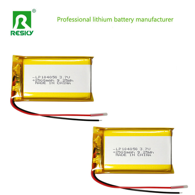 خرید باتری لیتیوم یون 104050 3.7v 7.4v 2500mAh 9.25wh باتری پلیمر لیتیوم قابل شارژ برای سمعک تولید آنلاین
