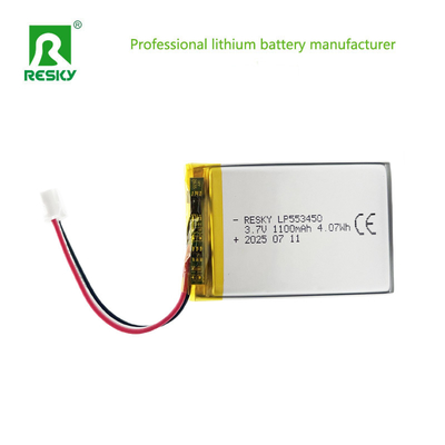 خرید باتری های لیتیوم قابل شارژ 553450 3.7V 1100mAh 1200mAh 4.07wh ذخیره سازی سلول باتری لیپو تولید آنلاین