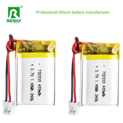 خرید 702030 3.7v 400mAh 1.48wh سلول باتری لیتیوم لی پلیمر قابل شارژ برای بلندگو بلوتوث تولید آنلاین