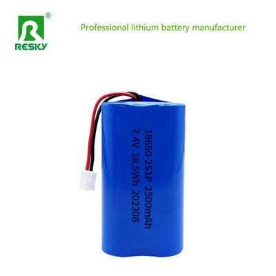 خرید Lithium Ion Battery 18650 2s 7.4V 2500mAh 18.5wh Li-ion Rechargeable Batteries تولید آنلاین