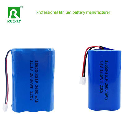 خرید 18650 Lithium Ion Batteries 11.1V 3s 2600mAh 28.86wh Rechargeable Li-ion Battery Pack تولید آنلاین