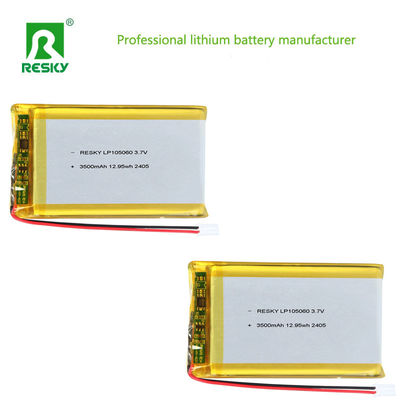 خرید Lithium Ion Battery Cell LP105060 3.7V 3500mAh 12.95wh Solar Rechargeable Lip Battery Pack تولید آنلاین