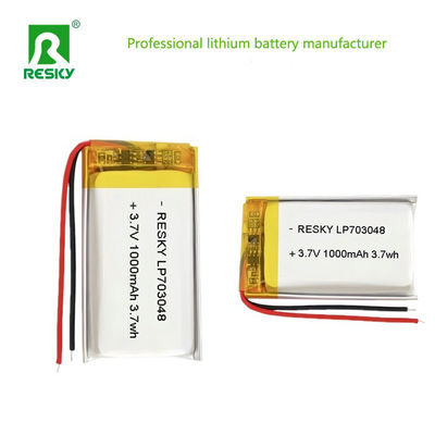 خرید Power Lipo Battery RESKY LP703048 3.7v 1000mAh 3.7Wh Rechargeable Lithium Polymer Batteries تولید آنلاین