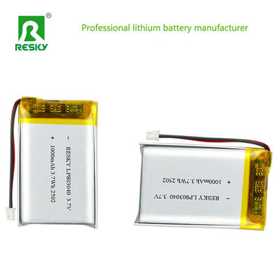 خرید Rechargeable Lipo Lifepo4 Batteries 803040 3.7v 1000mAh 3.7wh Solar Lithium Polymer Battery Cell تولید آنلاین
