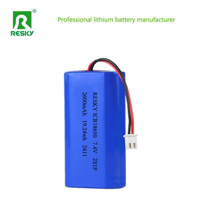 خرید Rechargeable 18650 lithium battery Battery Pack 2600mAh 7.4V 19.24wh lipo battery pack تولید آنلاین
