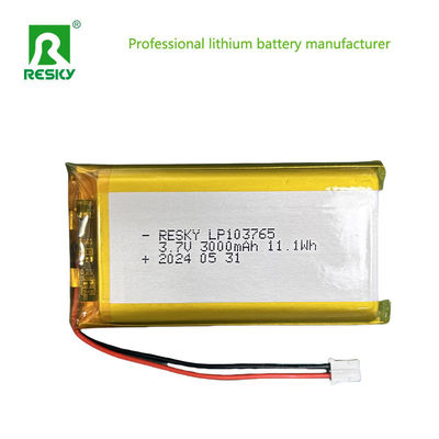 سلول باتری پلیمر لیتیوم 103765 3.7V 3000mAh 11.1wh محصول کوچک دیجیتال