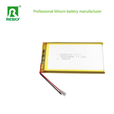سلول باتری پلیمر لیتیوم قابل شارژ مجدد 3.7V 3000mAh 605080 برای بانک برق