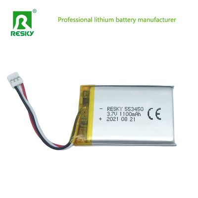 سلول باتری پلیمر لیتیوم 553450 603450 3.7V 1100mAh 4.07wh