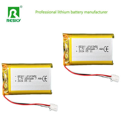 سلول باتری پلیمر لیتیوم تخت 523450 603450 803450 103450 3.7v 2000mAh باتری های لیپو