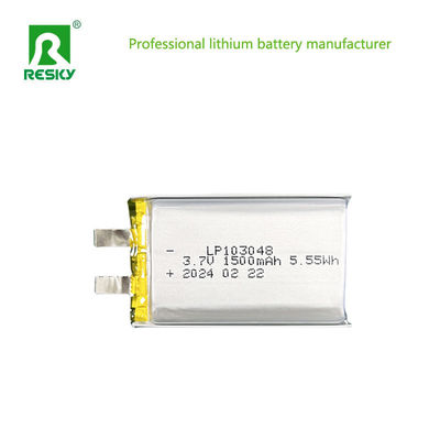 103048 سلول باتری پلیمر لیتیوم 3.7V 1500mAh 5.55wh باتری های پلیمر لیتیوم