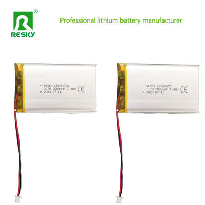 604070 سلول باتری پلیمر لیتیوم 3.7v 2000mAh قدرت باتری های لیپو برای مصرف کنندگان