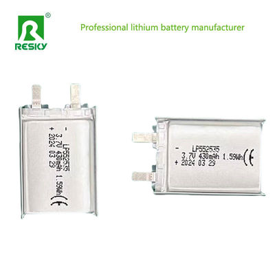 سلول های باتری لیپو سفارشی 552535 3.7V 430mAh 400mAh