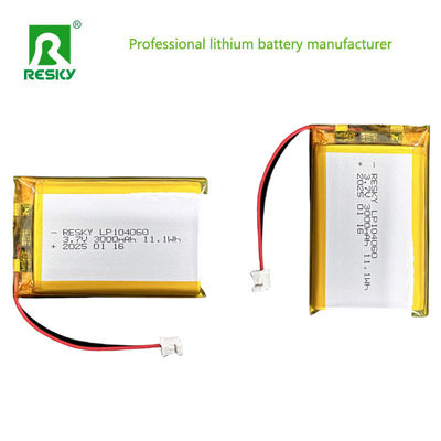 500 چرخه بسته باتری لیپو 104060 3000mAh 33.3wh 3.7V 11.1V