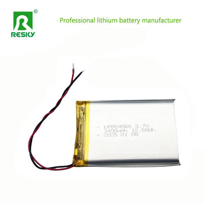 854565 باتری پلیمر لیتیوم سلول باتری 3400mAh 3.7V کیسه لیپو Li-پلیمر