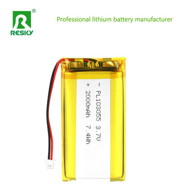 باتری لیپو قابل شارژ 103055 3.7V 2000mAh 7.4wh قدرت سلول باتری لیتیوم یون خورشیدی