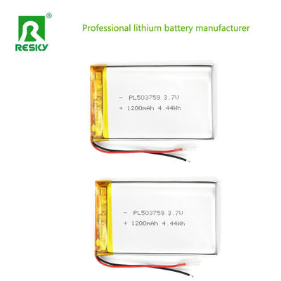 قدرت باتری لیپو 503759 3.7v 1200mAh 4.44wh بسته باتری لیتیوم یون شارژ پذیر
