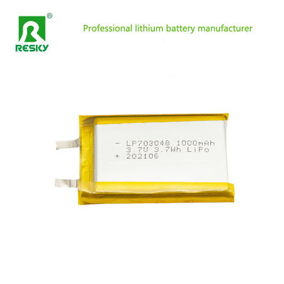 برق سلول لیتیوم یون 703048 3.7v 1000mAh 3.7wh باتری پلیمر لیتیوم یون لیتیوم قابل شارژ