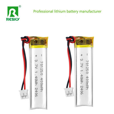 بسته باتری پلیمر لیتیوم 701250 3.7V 400mAh 1.48wh قدرت باتری پلیمر لیتیوم برای قفل هوشمند